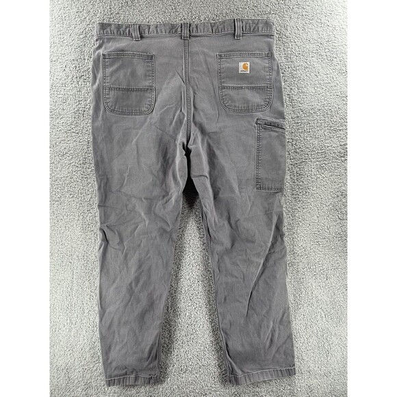 Carhartt Utility Carpenter Relaxed Fit Pants Mens 42x32 Gray Work Pockets Canvas - Picture 7 of 10